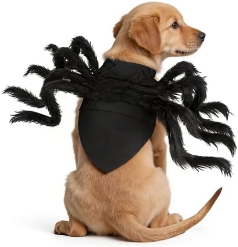 Halloween Spider Costume for Dog, Halloween Pet Costume Halloween Decorations, Spider Decor Halloween Party Supply, Spider Cosplay Costumes with Adjustable Velcro for Small Medium Dogs and Cats by Yafeite