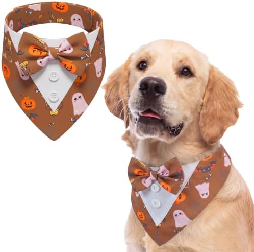 FUAMEY Dog Tuxedo, Funny Halloween Bandana with Bow Tie Large Dog Costume by FUAMEY