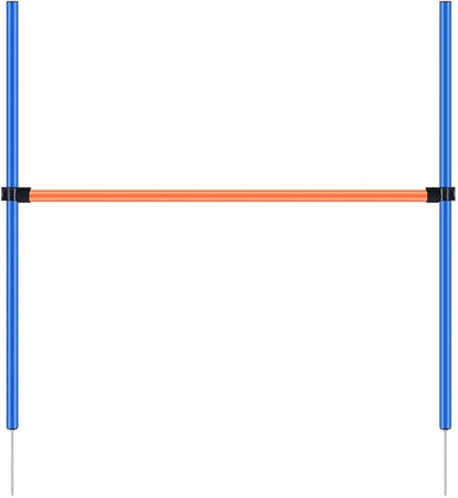 PAWISE Dog Agility Training Equipment, Pet Training Hurdles & Weave Poles Set with Adjustable Jump Bar, Outdoor Dogg Obstacle Course for Backyard Exercise, Portable Dog Agility Kit with Carry Bag