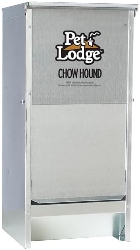 Pet Lodge® Automatic Dog Feeder | Chow Hound Outdoor Pet Feeder | Tough Galvanized Steel | Made in USA (12 Pound)