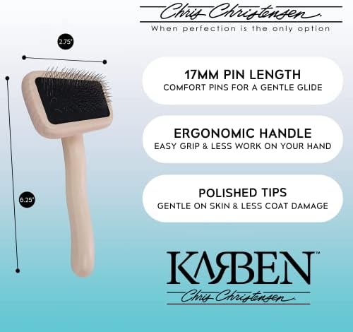 Chris Christensen Karben I Slicker Brush for Dogs, Groom Like a Professional, Ideal For All Coat Types, Remove Shedding Coat, Tangles and Dead Undercoat, 17 mm Stainless Steel Pins, Extra Small - Image 3