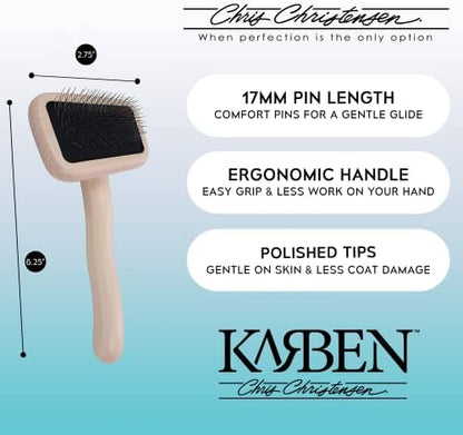 Chris Christensen Karben I Slicker Brush for Dogs, Groom Like a Professional, Ideal For All Coat Types, Remove Shedding Coat, Tangles and Dead Undercoat, 17 mm Stainless Steel Pins, Extra Small - Image 3