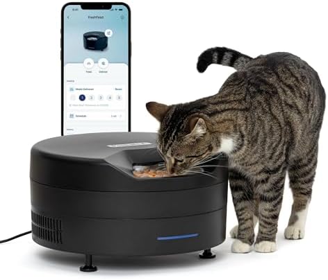 PetSafe FreshFeed Refrigerated Automatic Wet Food Feeder, 6 Meals, Black