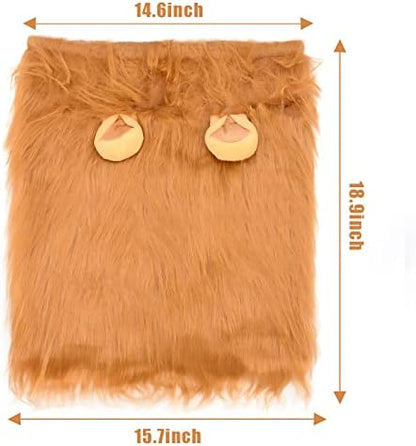 Dog Lion Mane Costume - Realistic Mane with Ears for Medium to Large Sized Dogs, Pet Halloween Costumes Birthday Party Cosplay Apparel - Image 2
