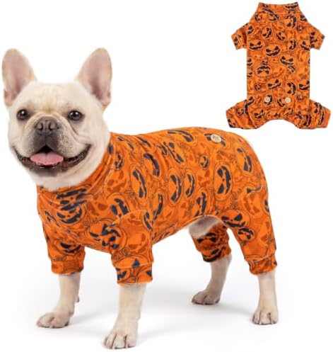 KYEESE Halloween Dog Pajamas for Small Dog Onesie with Jack-o'-Lantern by KYEESE