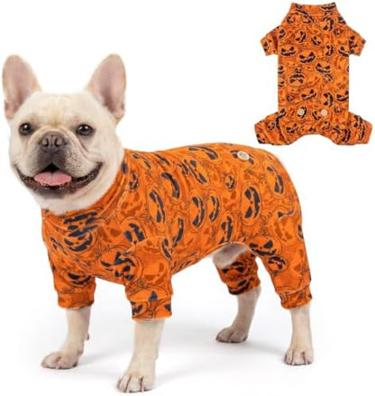 KYEESE Halloween Dog Pajamas for Small Dog Onesie with Jack-o'-Lantern by KYEESE