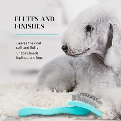 Chris Christensen Big G Dog Slicker Brush for Dogs (Goldendoodles, Labradoodles, Poodles), Groom Like a Professional, Fluff Detangle Style, Saves Time Energy, Teal, Medium - Image 6