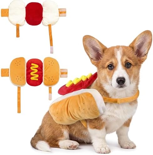 Dog Hot Dog Costume - Dog Halloween Cosplay Costumes for Small Dogs Cats Pets by Unknown