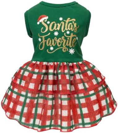 Fitwarm Santa's Favorite Dog Dress, Christmas Outfit for Small & Medium Dog by Fitwarm