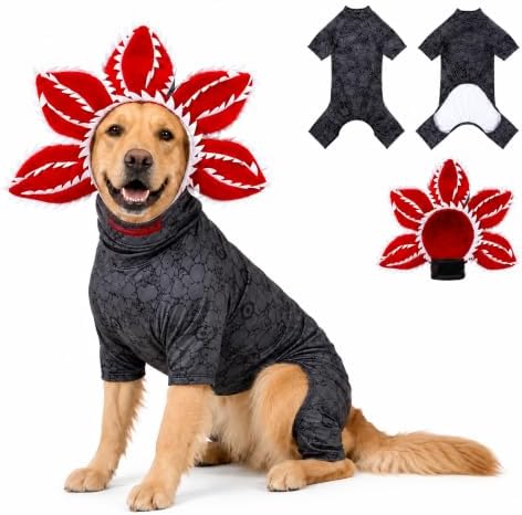 2 Pcs Halloween Carnivorous Flower Dog Costume Separated Funny Hat, 3XL by Tallew
