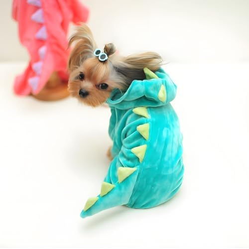 DELIFUR Dinosaur Dog Halloween Costume Pet Dino Hoodie for Large Dogs (4XL, Green) - Image 3