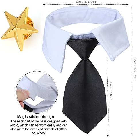 Yewong 3-Piece Pet Captain Costume Accessory Set - Dog & Cat Pilot Hat, Formal Necktie & Collar - Fancy Dress & Halloween Party (Set-A) - Image 4
