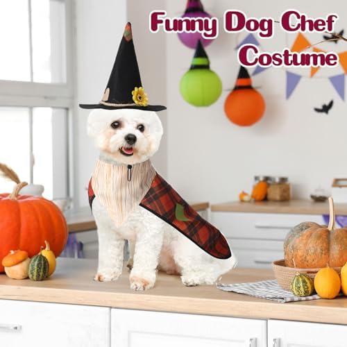 3 Pcs Dog Halloween Costume Set, Scarecrow Hat Bandana Cape - Image 4