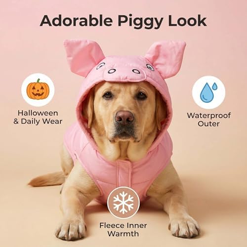 FLAdorepet Halloween Pink Pig Dog Costume Small Large Dog Piglet Outfit,S - Image 4