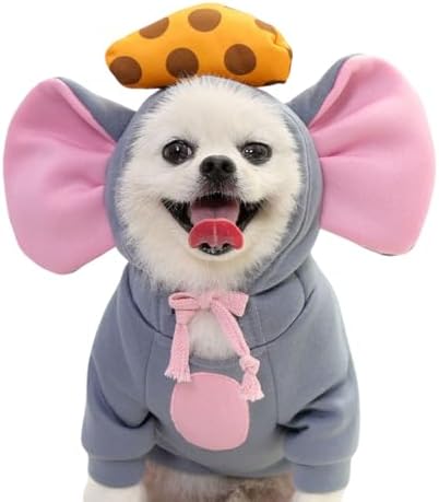 Dog Hoodie Warm Autumn Winter Pet Sweatshirt (Gray Mouse Hoodie,M) by guangte