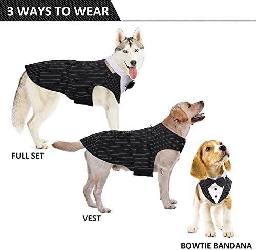 Dog Tuxedo for Medium Dogs, Dog Suit and Bandana Set, Dog Costume Outfit - Image 2
