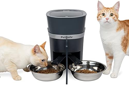 PetSafe Smart Feed Automatic Pet Feeder with 2-Pet Meal Splitter for Cats and Dogs - WiFi App Connected - Programmable Food Dispenser for Multiple Pets - Customize Mealtime - Compatible with Alexa