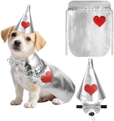 Cat Dog Halloween Costume, Sliver Tin Dog Costume Accessories for Small Puppy Kitten Halloween Dress Up Party by Beipegin