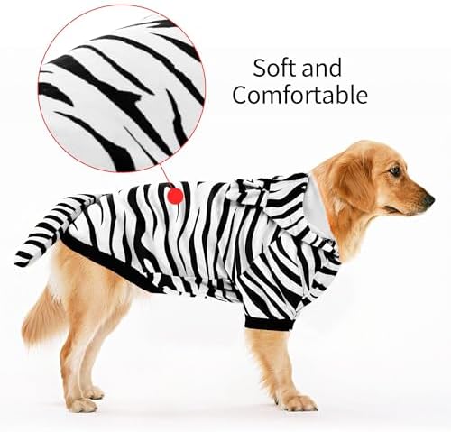 NACOCO Halloween Dog Tiger Costume - Pet White Tiger Cosplay Clothes Coat Hoodie Outfits Cute Warm Winter Apparel for Small and Medium Dogs(White, M) - Image 4