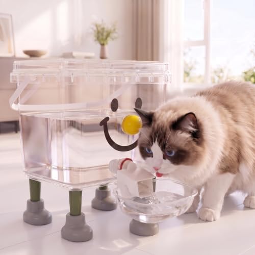 Automatic Dog and Cat Water Feeder, Self Dispensing Pet Waterer (Yellow, 170fl oz)