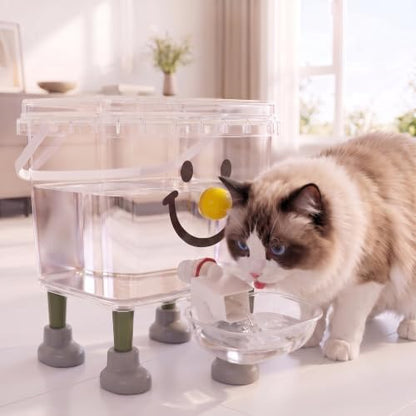Automatic Dog and Cat Water Feeder, Self Dispensing Pet Waterer (Yellow, 170fl oz)