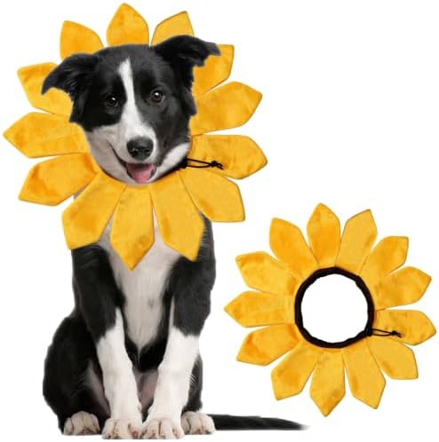 Dog Halloween Costumes, Sunflower Dog Costume Adjustable Sunflower Collar for Small Medium Large X-Large Dogs Pets (Small) by Unknown
