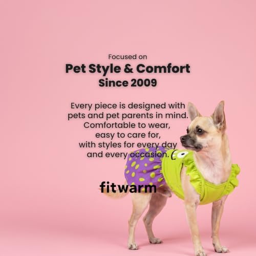 Fitwarm Monster Ruffle Dog Dress, Spooky Halloween Costumes for Small Girl Dogs, Funny Pet Outfit, Green, Purple, Small - Image 5