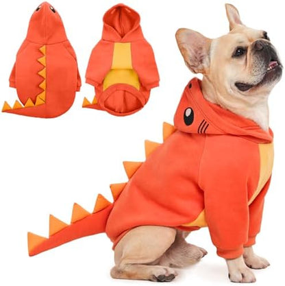 QBLEEV Dog Dinosaur Costume, Dog Halloween Costume with Hoodie by QBLEEV
