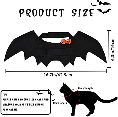 YUJUN Cat Halloween Costume Pets Bat Wing Kitten Party Supplie - Image 2