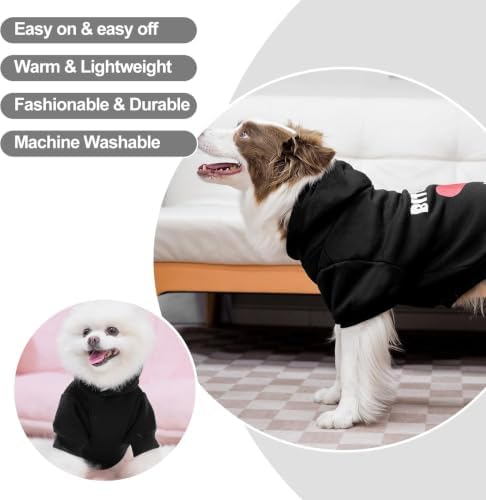 EXPAWLORER Dog Hoodies for Small Medium Large Dogs,Black XL/XXL - Image 6
