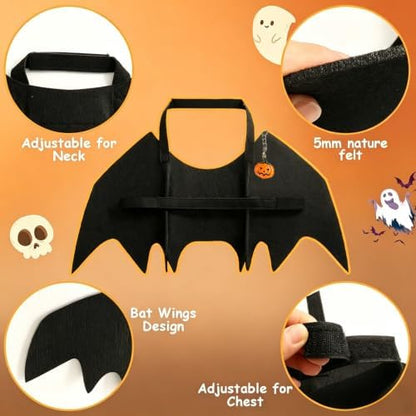 Dog Bat Wings Costumes for Dogs Halloween Party Pet Outfit Black L - Image 5