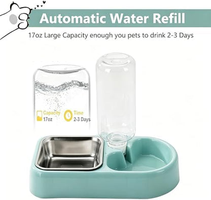 Hanging Dog Bowls, Cage Automatic Cat Food and Water Bowl Set