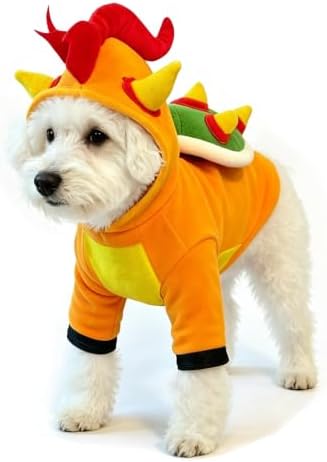 Dog Dinosaur Halloween Costumes Fleece Pet Hoodies, Yellow XL - Image 4