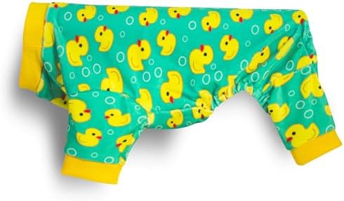 Paiaite Dog Pajamas Onesie: Comfortable Four-Legged Apparel for Small, Medium, & Large Dogs, Polyester Material for Comfort, Wrinkle Resistance, Moisture Wicking, and Stretchiness Yellow Duck XS - Image 2