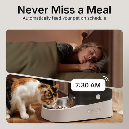 PETKIT Automatic Cat Feeder, 2.4G WiFi Automatic Dog Feeder, App Control Pet Food Dispenser with Triple Fresh-Lock System, Schedule Feeding, Food Shortage Alert, Dual Power-Charge&Battery,3L Capacity