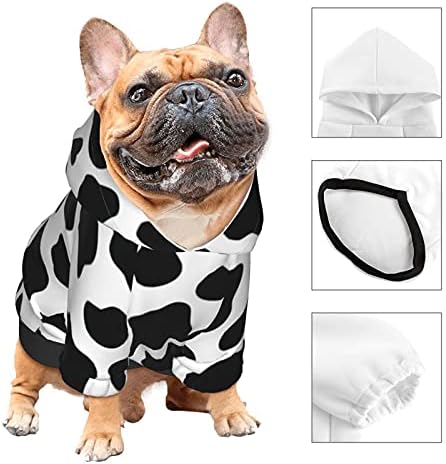 Fashion Pet Dog Cat Hoodies,Cow Print Pet Clothes Puppy Winter Sweatshirt Warm Sweater Coat Jacket L - Image 4