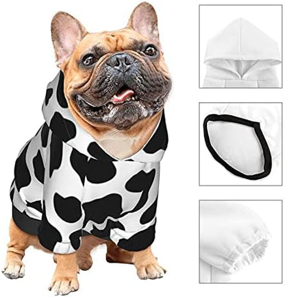 Fashion Pet Dog Cat Hoodies,Cow Print Pet Clothes Puppy Winter Sweatshirt Warm Sweater Coat Jacket S - Image 4