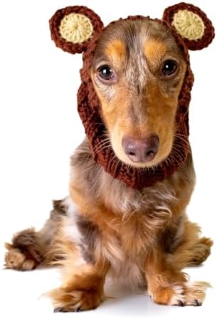 Zoo Snoods Grizzly Bear Costume - Warm Knit Dog Snood Wrap for Pets, Neck Ear Cover Protection, Halloween Winter (Small) by ZooSnoods