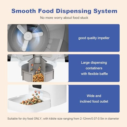 ANDOLL HOME Automatic Cat Feeder,4L Timed Cat＆Dog Dry Food Dispenser