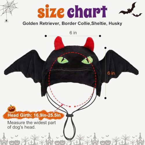 BEAUTYZOO Devil Dog Hat with Bat Wings, Plush Halloween Costume for Dogs - Image 6