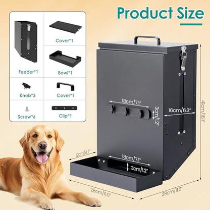 Hanging Cage Automatic Dog Feeder Large Breed,12L Dog Food Dispenser