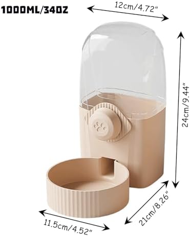 Hanging Cage Automatic Pet Food Water Dispenser 34oz, Large Capacity Feeder Gravity Refill Food and Siphon Suction Water Set for Dog Cat Rabbit Chinchilla and Ferret (Food Dispenser)