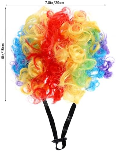1pcs Funny Pets Wigs for Dog, Funny Rainbow Curly Dog Wig Adjustable Pet Wigs for Halloween Pet Cat Decoration Accessories for Halloween, Christmas, Parties Cosplay - Image 3