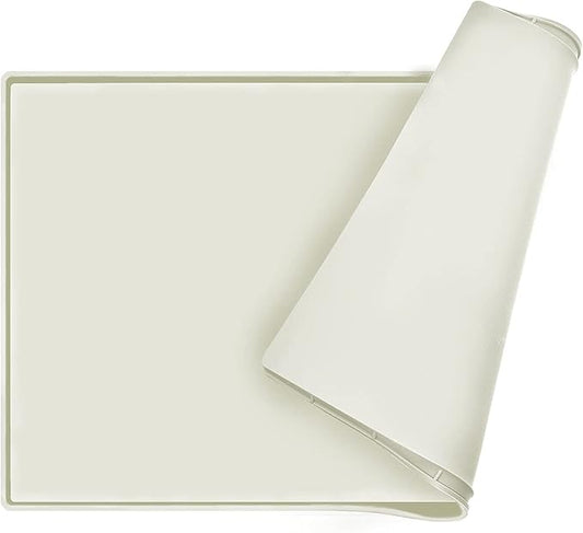 Dog Food Mat,Silicone Waterproof Food Tray,Non Slip Pet Bowl Mats Placemat,1" Raised Edge,Suitable for Most Small and Medium Sized Pets,32" x 24"