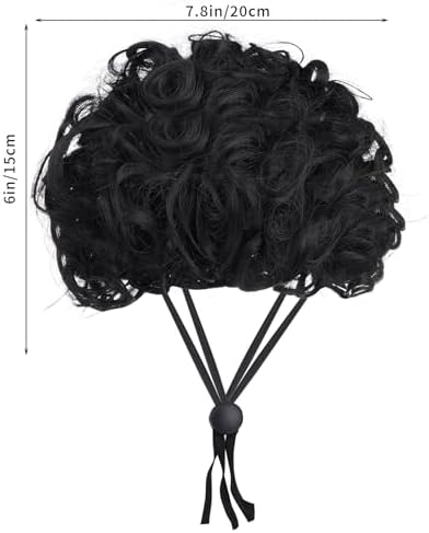 1 Pcs Funny Pets Wigs for Dog, Funny Black Curly Dog Wig Adjustable Pet Wigs for Halloween Pet Costume Accessories for Halloween, Christmas, Parties, Festivals Cosplay - Image 3