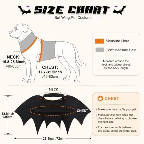 Halloween Dog Costume Glow in The Dark Black Bat Wings Adjustable L XL Dogs - Image 3