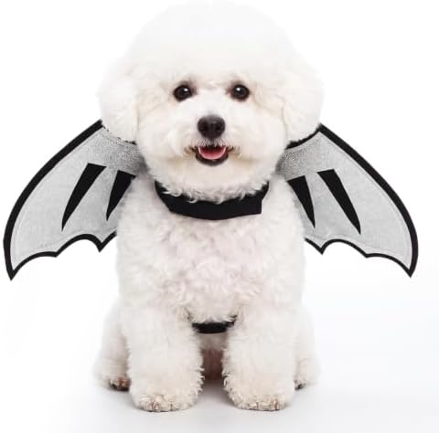 Dog Dragon Wings, Halloween Dragon Costume for Dog Cat, Silver, Xs by SilTriangle