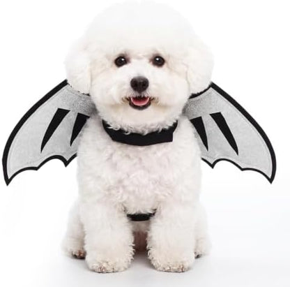 Dog Dragon Wings, Halloween Dragon Costume for Dog Cat, Silver, Xs by SilTriangle