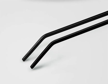 15 inch Black Curved Aquarium Tweezers Stainless Steel Curved Tweezer with Carbonation Protection Coating Against Rust Long Reptiles Feeding Tongs for Aquatic Plants Lizards Spider Snakes