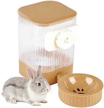 Small Pet Automatic Water Dispenser 1.6L - High-Temp Resistant, Detachable Easy to Clean, Non-Spill Auto Water Level | Food Grade Cage Mountable Feeder for Rabbit, Cat, Guinea Pig, Call Duck, Puppy